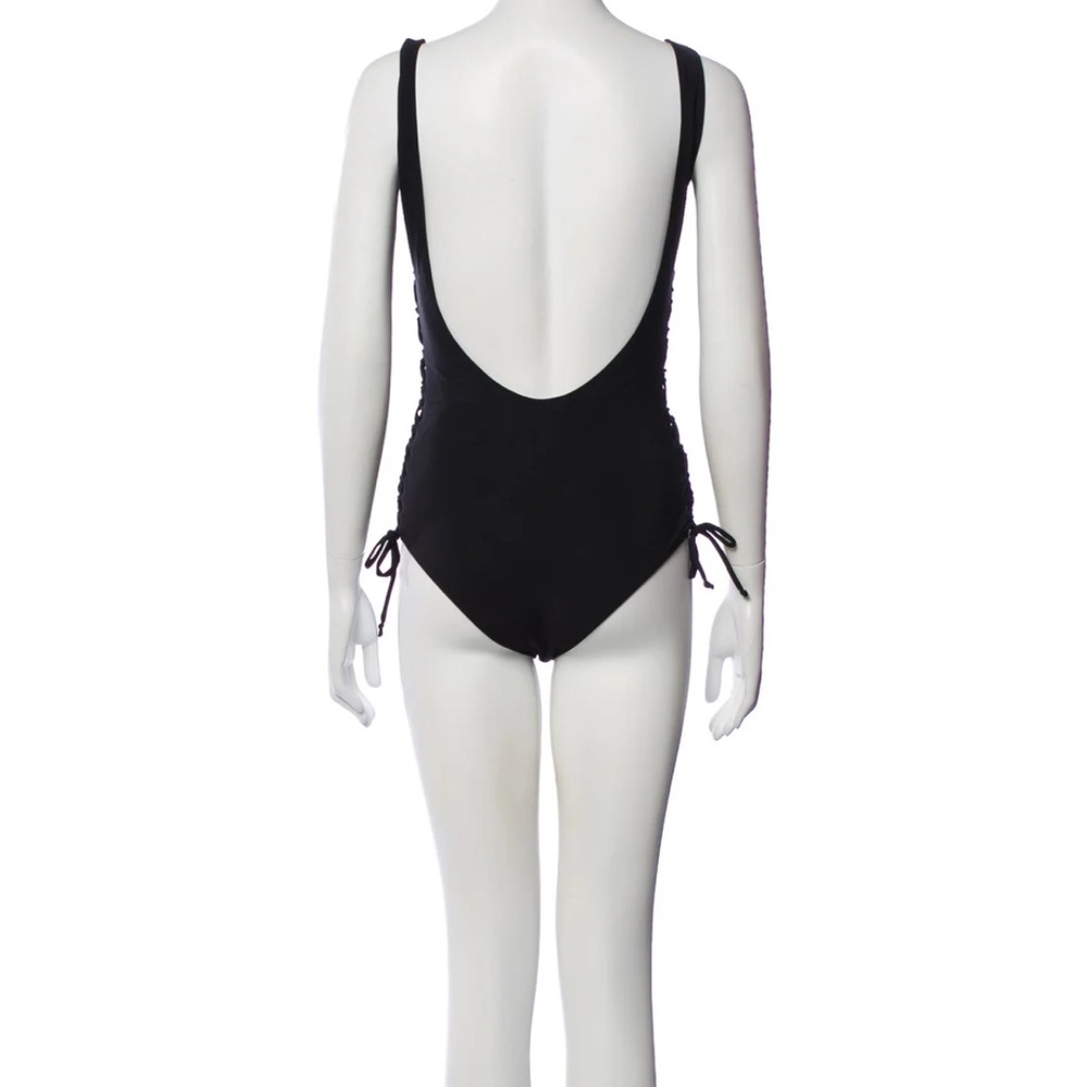 Marcell von Berlin Classic Black One-Piece Swimsuit bathing suit Side Ties L - Picture 3 of 3